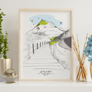 Affiche puy de dôme 30x40 encadré