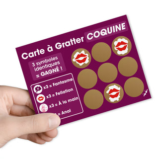 Jeu couple carte magenta fellation main gauche G