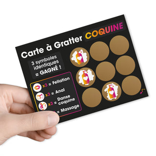 Jeu couple carte noir massage main gauche G
