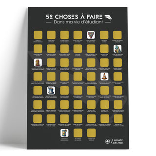 Poster à gratter 52 expériences à vivre vie étudiante gratté