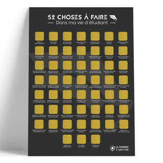 Poster à gratter 52 expériences à vivre vie étudiante non gratté