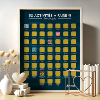 Idée cadeau couple poster à gratter encadré