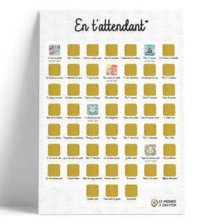 Poster à gratter En t'attendant gratté