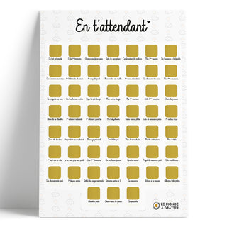 Poster à gratter En t'attendant non gratté