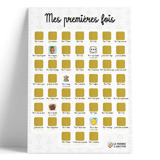 Poster à gratter Mes premières fois gratté