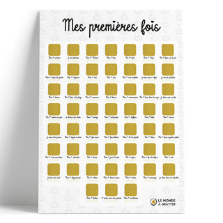 Poster à gratter Mes premières fois non gratté