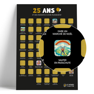poster à gratter 25 ans zoom