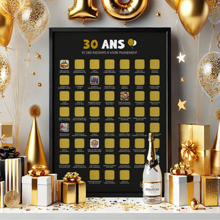 poster à gratter 30 ans encadré