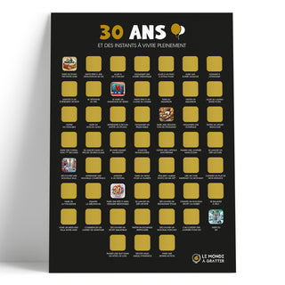 poster à gratter 30 ans gratté