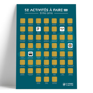 Poster à gratter 52 activités à faire entre amis gratté