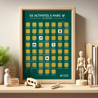 Poster à gratter 52 activités en famille encadré