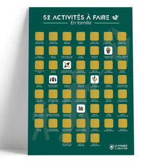 Poster à gratter 52 activités en famille gratté