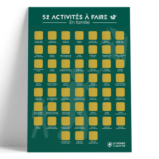 Poster à gratter 52 activités en famille non gratté