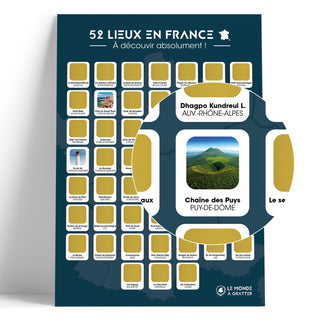 Poster à gratter 52 lieux en France à découvrir absolument zoom