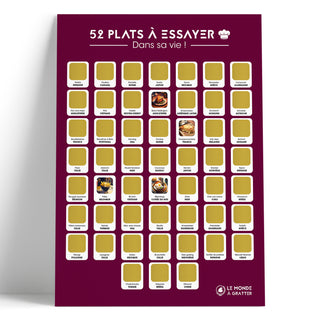 Poster à gratter meilleure cuisine du monde plat à essayer gratté