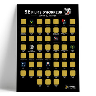 52 films d'horreur - À voir ou à revoir - Poster à gratter