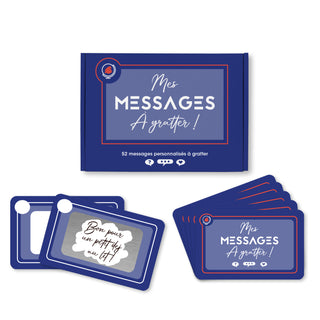 Coffret de messages personnalisables à gratter bleu