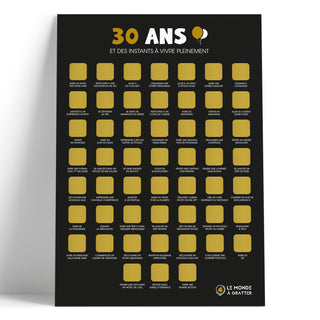 poster à gratter 30 ans non gratté