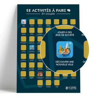 Poster à gratter 52 activités à faire en couple zoom