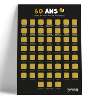 poster à gratter 60 ans non gratté