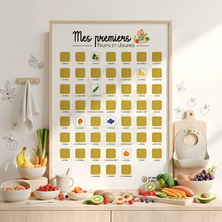 Poster fruits et légumes encadré